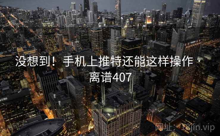 没想到!手机上推特还能这样操作 · 离谱407