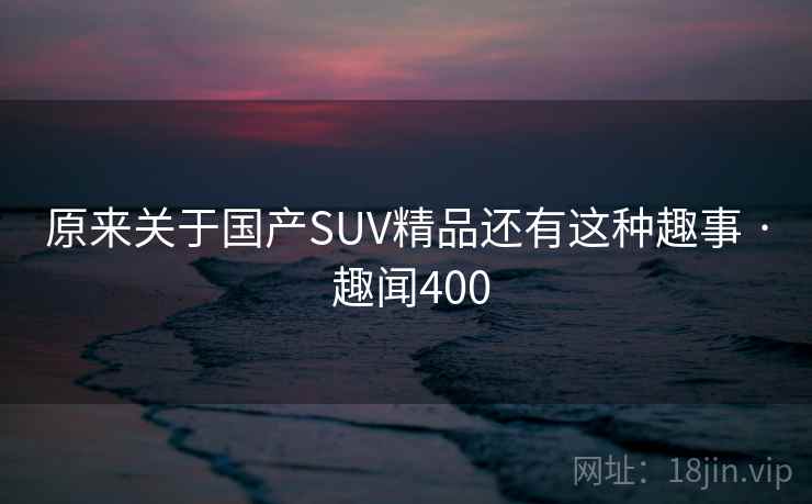 原来关于国产SUV精品还有这种趣事 · 趣闻400