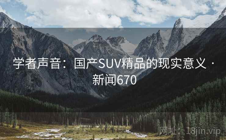 学者声音：国产SUV精品的现实意义 · 新闻670